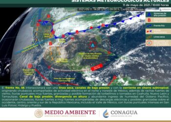 Alertan fuertes lluvias, tornados y granizo en el norte de México