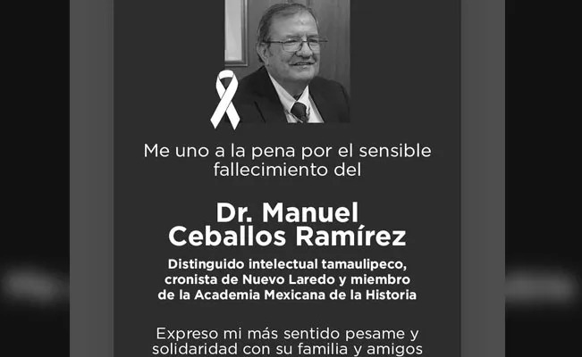 Se une Gobierno de NLD a pena por fallecimiento del cronista Manuel Ceballos