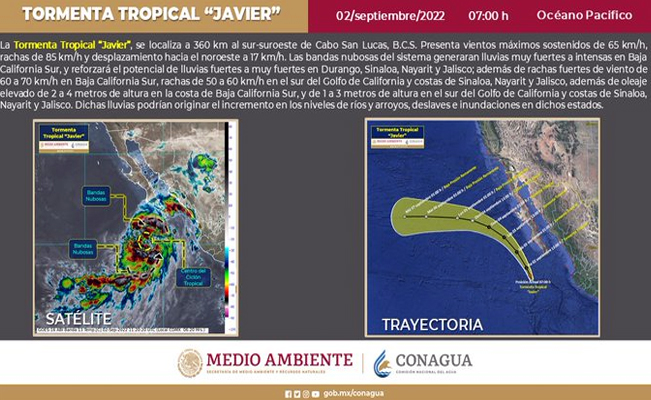 ¡Aguas!: se forma la tormenta tropical “Javier” y traerá más lluvias a México