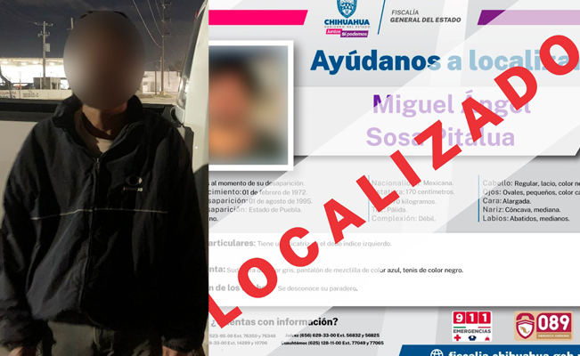 Encuentran en Cd. Juárez a hombre desaparecido desde 1995 en Puebla