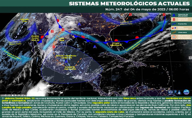 ¡Toma precauciones!: se esperan lluvias, granizo y tornados