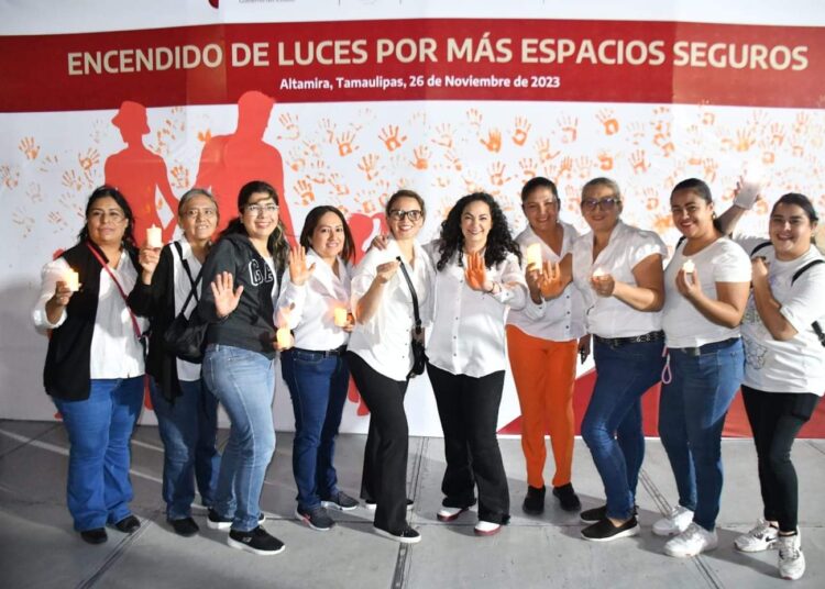 Olga Sosa Ruíz y Armando Martínez caminan y encienden luces por más espacios seguros en Altamira