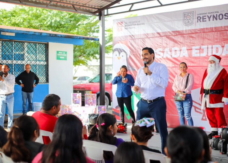 Ofreció Alcalde Carlos Peña Ortiz mensaje navideño en el ejido La Retama de Reynosa